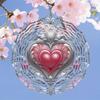 Happy Mother'S Day Mandala Wind Chime - Elegant Heart Design with Pink & White Accents, Metal Hanging Decor for Garden