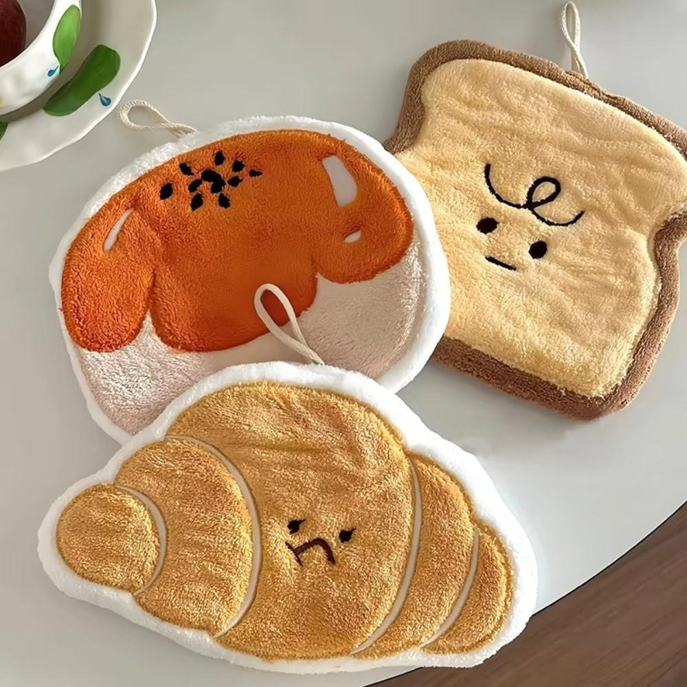 New Cartoon Hand Towel Absorb Water Coral Velvet Bathroom Kerchief Thickened Hanging Cleaning Cloth Kitchen