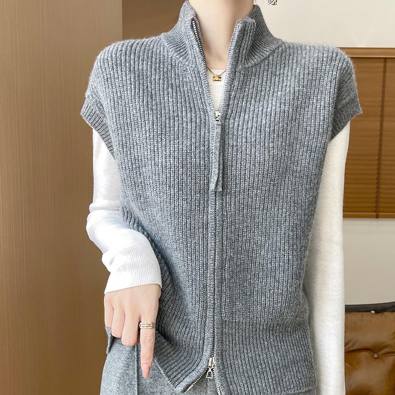 Женский кашемировый кардиган Qinghe Cashmere 30% кашемира 70% шерсти Осенний и зимний кашемировый кардиган Мягкий и теплый