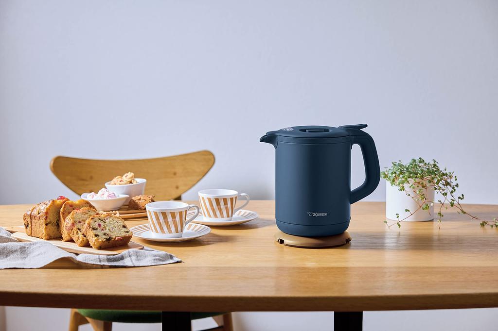 Zojirushi Electric Kettle Keeps Warm At for 1 Hour After Boiling Navy 0.8L 90℃ CK-AJ08-AD