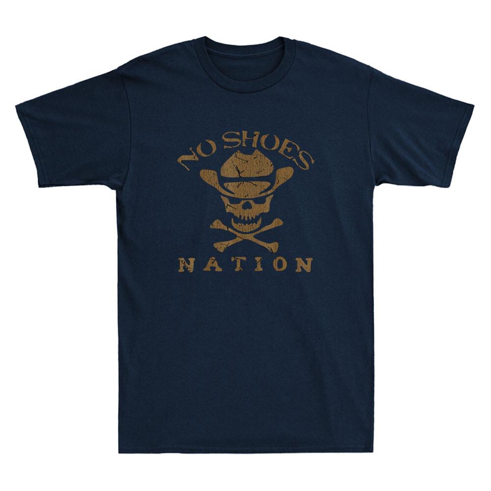 No Shoes No Nation Funny Cowboy Skull Sayings Shoes Quote Vintage Unisexs Tshirt