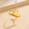 Y2K Heart Glossy Metal Open Ring for Women Simple Irregular Geometric Finger Ring Vintage Punk Style Jewelry Accessories Gift