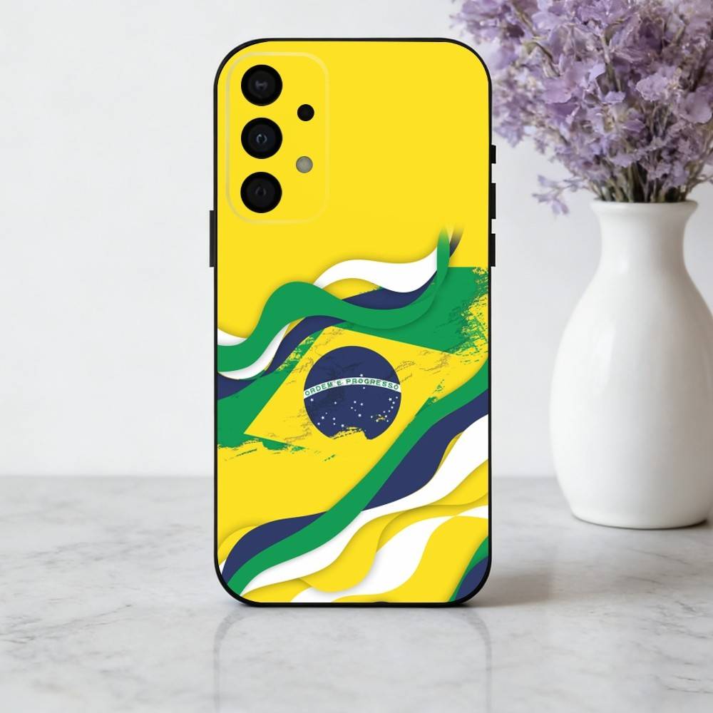 КРУТЫЙ B-Бразилия-N F-Флаг-G ИСКУССТВО Чехол для телефона для Samsung Galaxy A73,A72,A71,A70,A53,A52,A51,Мягкий силиконовый черный чехол