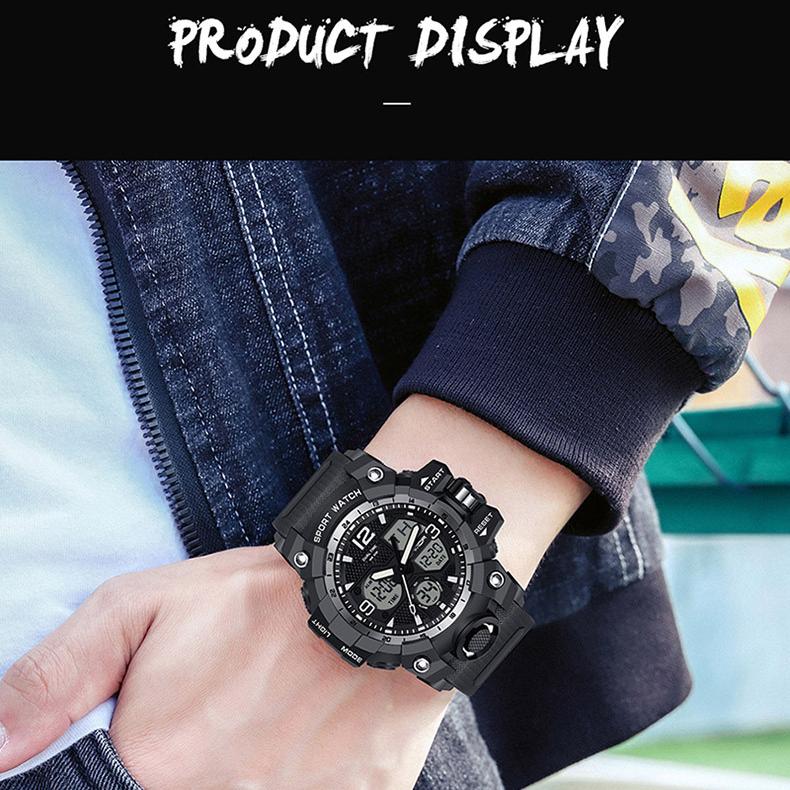 SANDA многофункциональные модные трендовые противоударные водонепроницаемые светящиеся электронные часы для занятий спортом на открытом воздухе для мальчиков и девочек