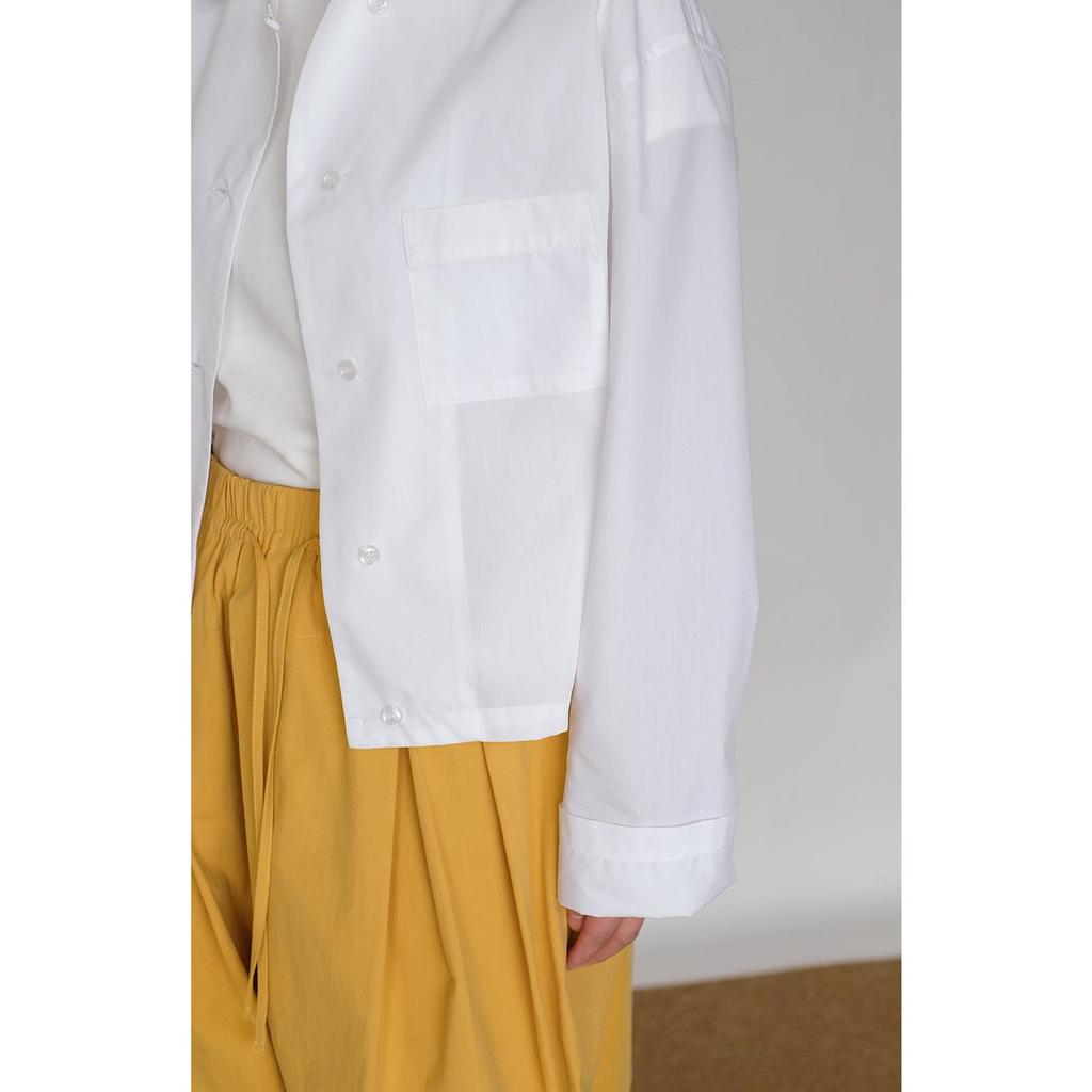 Korean Miu-Style All-Cotton Long Sleeve Short Shirt for Women – Versatile Spring Layering