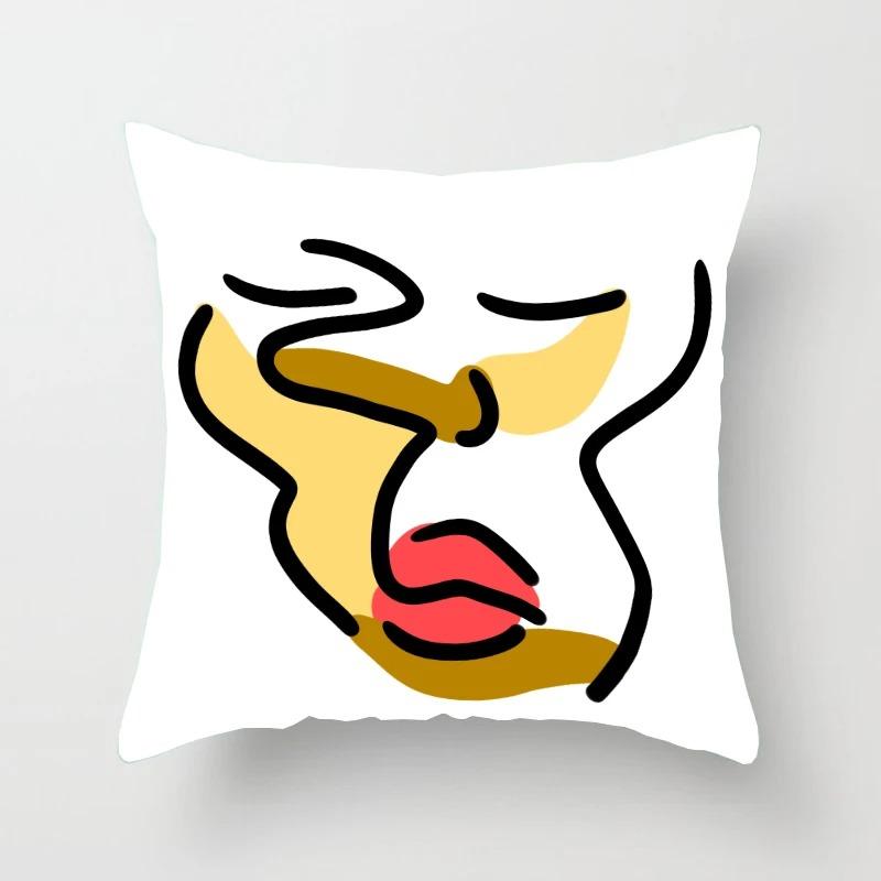 Наволочка с абстрактным рисунком смайлика для автомобиля, украшения для офиса, гостиной, дома