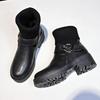 Fashion Knit Socks Boots for Women Wool Elastic Mouth Designer Short Boots Fashion Ladies Casual Shoes Leather Women's Platform Boots