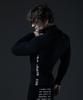 CARMID Compression Noble Banding Lettering Half-Zip Long Sleeve [Black]