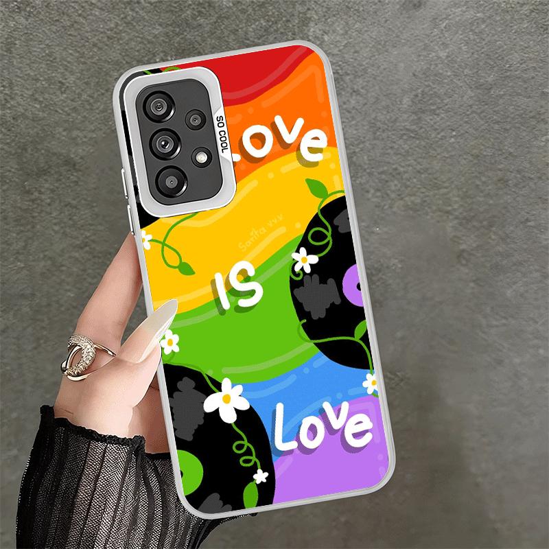 LGBT Rainbow Love Is Love Soft Phone Case for Samsung A17 A16 A15 A14 A13 A57 A56 A55 A54 A53 A37 A36 A35 A34 A33 A26 A25 A24 A2