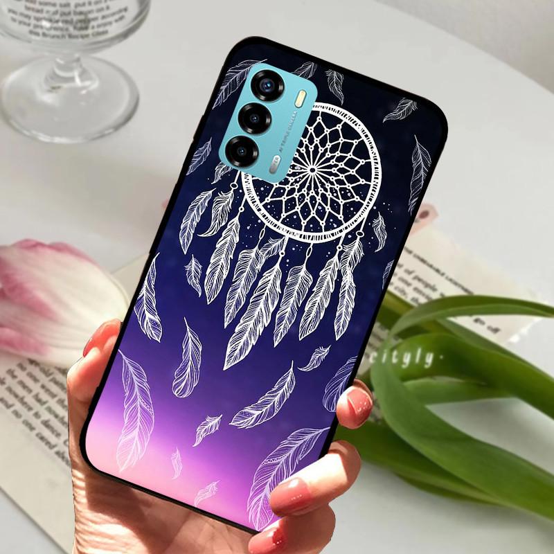 Чехол для ZTE Blade V40 Vita 8045 6.75" Животный Мультяшный Мягкий Силикон Funda для ZTE Blade V40 Vita Чехол для Телефона V40Vita Черный Coque