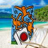 proof beach towel with a Keith Haring Ascending pattern - soft,absorbent,quick-drying,machine washable - perfect for swimming,camping,bathing