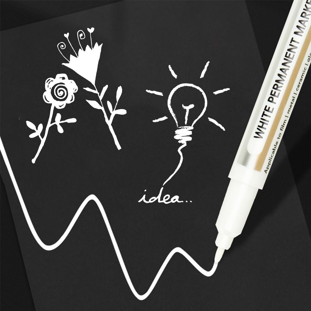 Белые, черные, красные маркеры 1,0 мм, масляная водостойкая ручка для краски для шерсти, холста, шин, стекла, камня, металла, маркеры для рисования граффити, канцелярские принадлежности