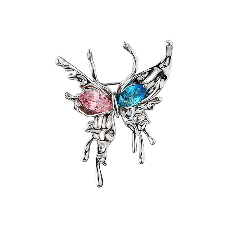 Cold Wind Brooch Women'S Premium Sense Melted Water Drops Crystal Corsage Coat Suit Pin With Accessories Tide