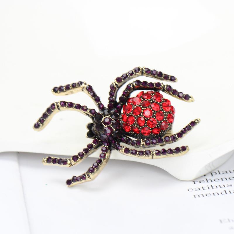 Exaggerated Personality Insect Rhinestone Spider Brooch Jewelry Coat Coat Alloy Pin Clothing Accessories