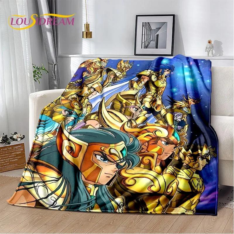 Мягкое фланелевое одеяло из мультфильма Saint Seiya 3D Retro для кроватей, диванов, пикников, пледов для отдыха на свежем воздухе, подарков