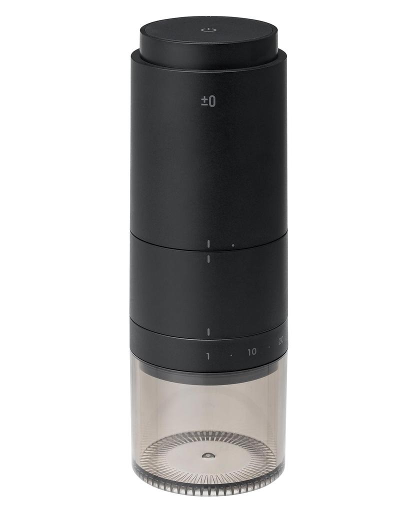Zero Electric Coffee Mill Conical Type 38 Types of Grinds Easy Dial Operation ±0 Plus/Minus XKM-J110 (Black)