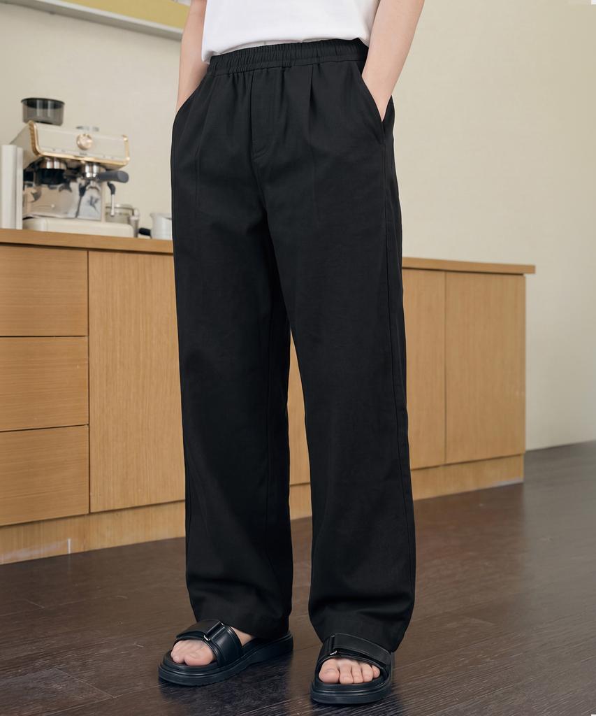 JEMUT Airflow Linen-Like Pants Black Hslp2697