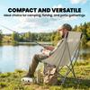 Camping Chair for Adults Heavy Duty Folding Camp Chair with Side Pocket and Carry Bag Khaki