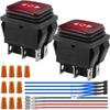 Кулисный переключатель 6-контактный 3-позиционный реверсивный переключатель постоянного тока 12 В 10 А переключатель управления двигателем водонепроницаемый для автомобиля кнопка лодки с проводом 2 шт.