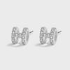 Classic Letter H Full Diamond Stud Earring For Women Irregular Circle Geometric Original Sterling Silver Engagement Gift Jewelry