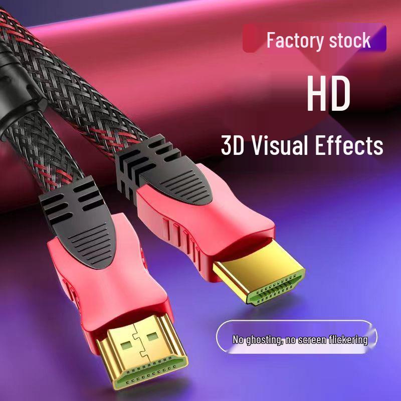 Высококачественный кабель HDMI от производителя, версия 1.4, красно-черная оплетка, от 1,5 до 15 метров, для компьютера и телевизора.