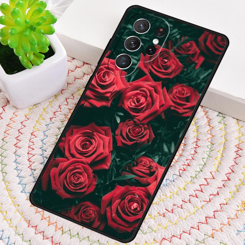 Красная Роза Чехол из ТПУ для Телефона Samsung Galaxy note 10 pro S26 S25 S24 S23 S22 Ultra Plus S21 FE S20 Ударопрочный Чехол