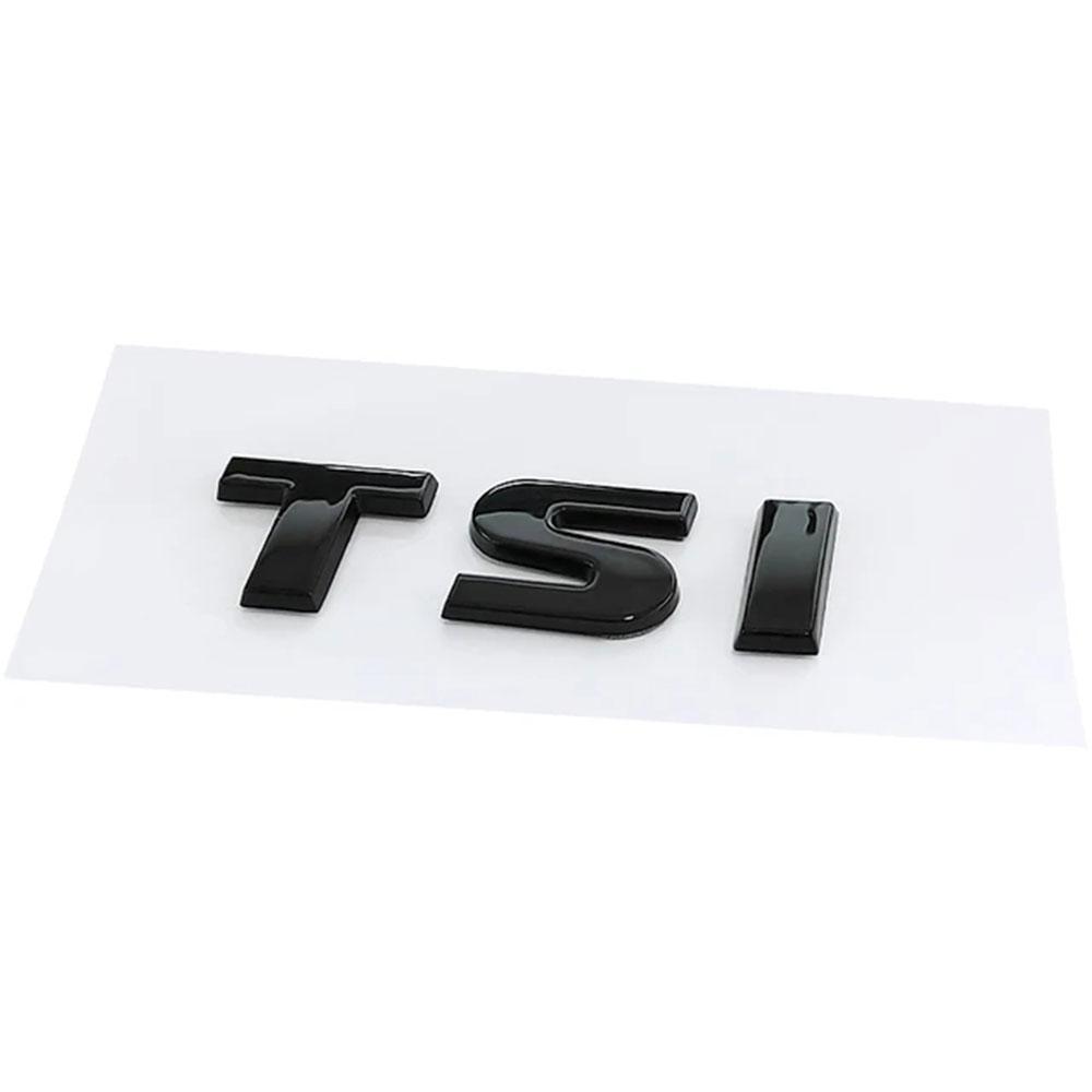 AAXQ1 3D ABS TSI Emblem Chrome Black Letters Logo Car Trunk Badge For MK4 MK6 MK7 TSI Sticker Accessories