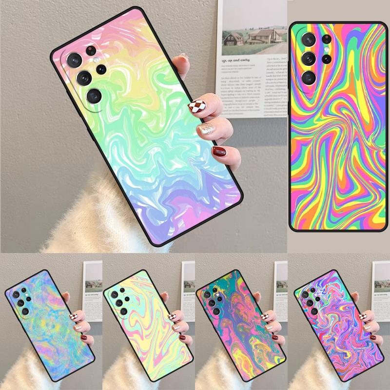 Психоделичный Пастельный Цветной ТПУ Чехол Для Телефона Samsung Galaxy note 10 pro S26 S25 S24 S23 S22 Ultra Plus S21 FE S20 Ударопрочный Чехол
