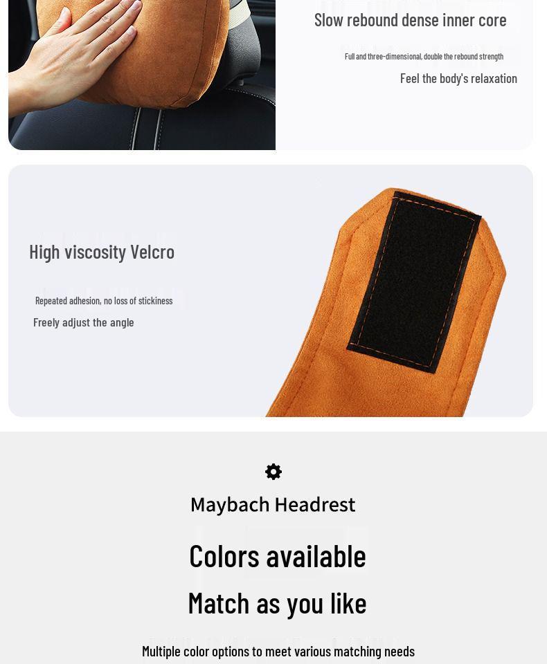 Car Headrest Pillow: S-Class Maybach Mercedes-Benz BMW Seat Lumbar & Neck Support