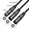 50cm 3Pin XLR Female To Dual XLR Male Y-Splitter Cable 3Pin XLR Splitter Female To 2 Male Cable Microphone Cable