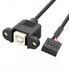 Cablecc USB 2.0 9 pin 10 pin motherboard Header to USB standard type B female extension cable with nut for panel mounting