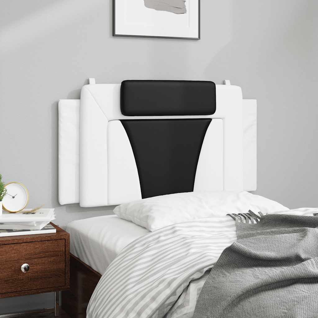 Headboard Cushion  Viana  White and Black 100 cm Faux Leather