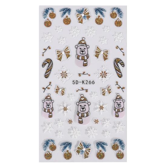 1 Sheet Christmas Pattern Art Snowflake Sticker Fine Workmanship Nail Bow Nail Art Decoration