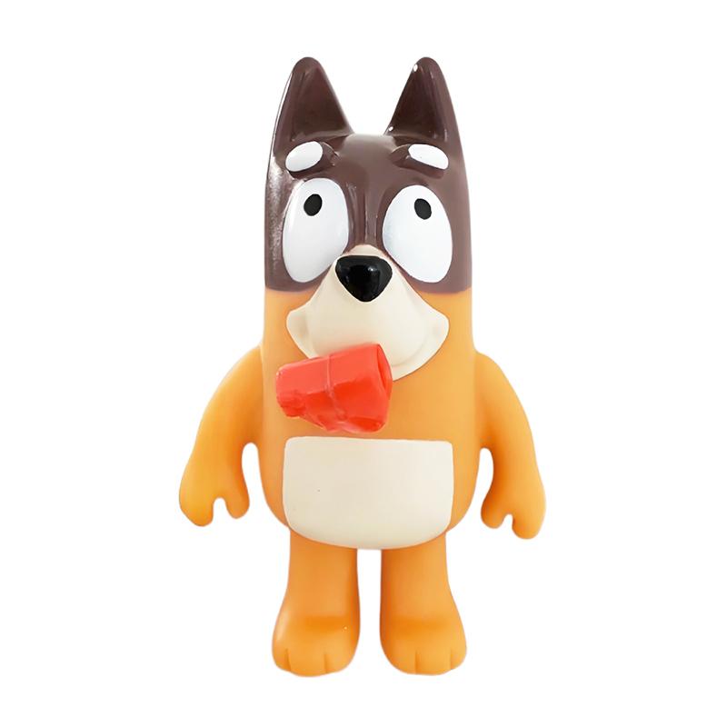 Bluey And Bingo Anime Figure PVC Dolls Pinch And Make A Sound Eject The Tongue Funny And Stress Relieving Kids Toys
