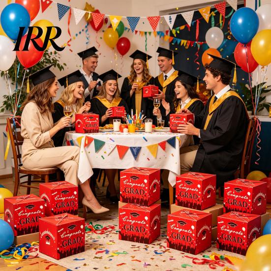 Jumping Red Envelope Bouncy Graduation Gift Box with Surprise Pop Up, High School College for Graduation, Exploding Money Party Decor Class of