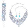Синий Меньше Агат Граненый Швейцарский Голубой Кварц Ювелирный Набор Ожерелье 16-18''