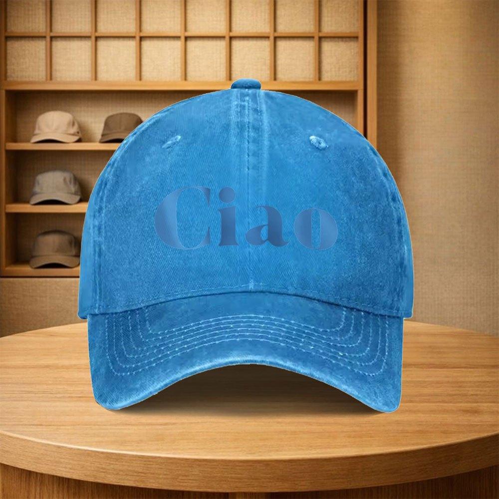 Vintage Ciao Text Baseball Cap Unisex Adjustable Duckbill Hat Multiple Colors
