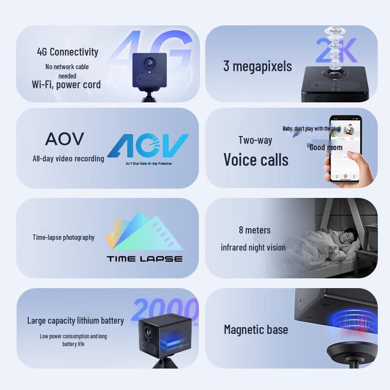 Умная камера видеонаблюдения Ezviz CB2 4G 3 Мп с питанием от аккумулятора (Китайская версия)