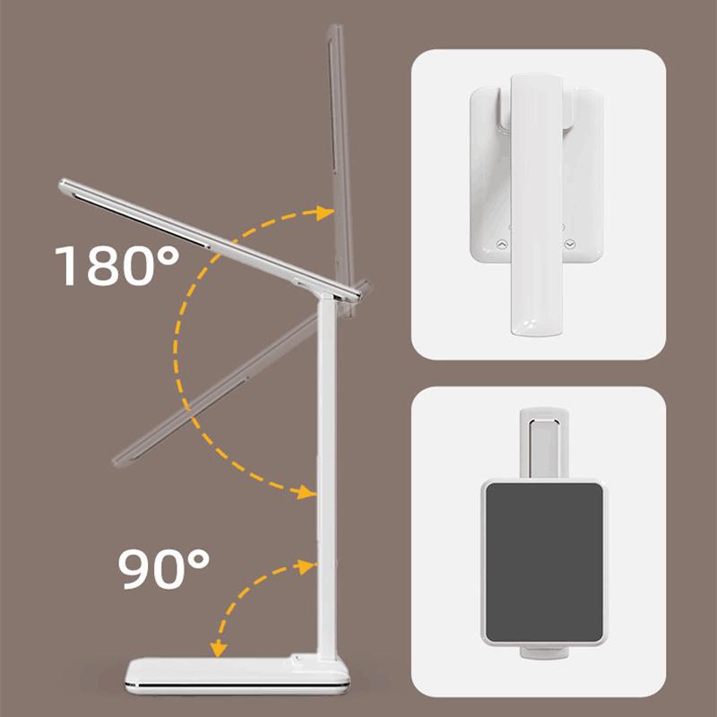 Светодиодная настольная лампа с беспроводным зарядным устройством и портом USB, ночник у кровати, сенсорная регулировка яркости, защита глаз для игр, чтения, дома