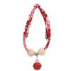 Pet Rabbits Decoration Collar Adjustable Collar with Bell Pendant for Small AnimalsRed with Red