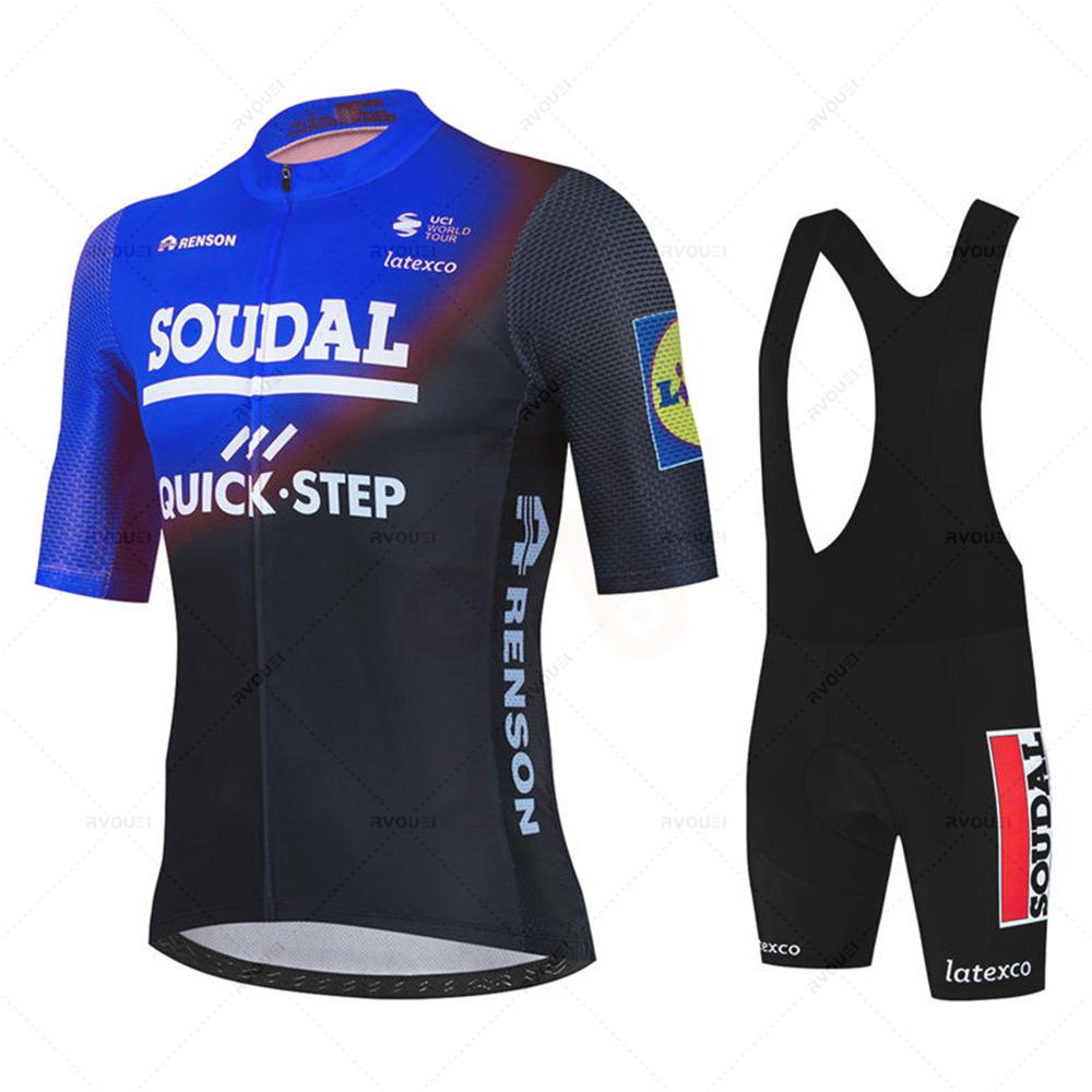 Комплект летней велосипедной формы Soudal Quick Step Team, дышащая мужская одежда для МТБ, велоформа, костюм
