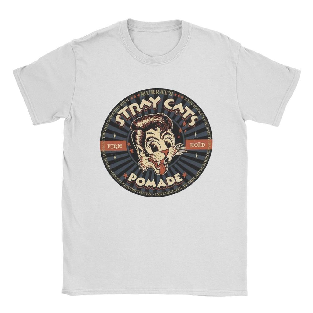 Мужская футболка Stray Cats Band, топы из чистого хлопка, винтажные футболки с коротким рукавом и круглым вырезом, футболки больших размеров
