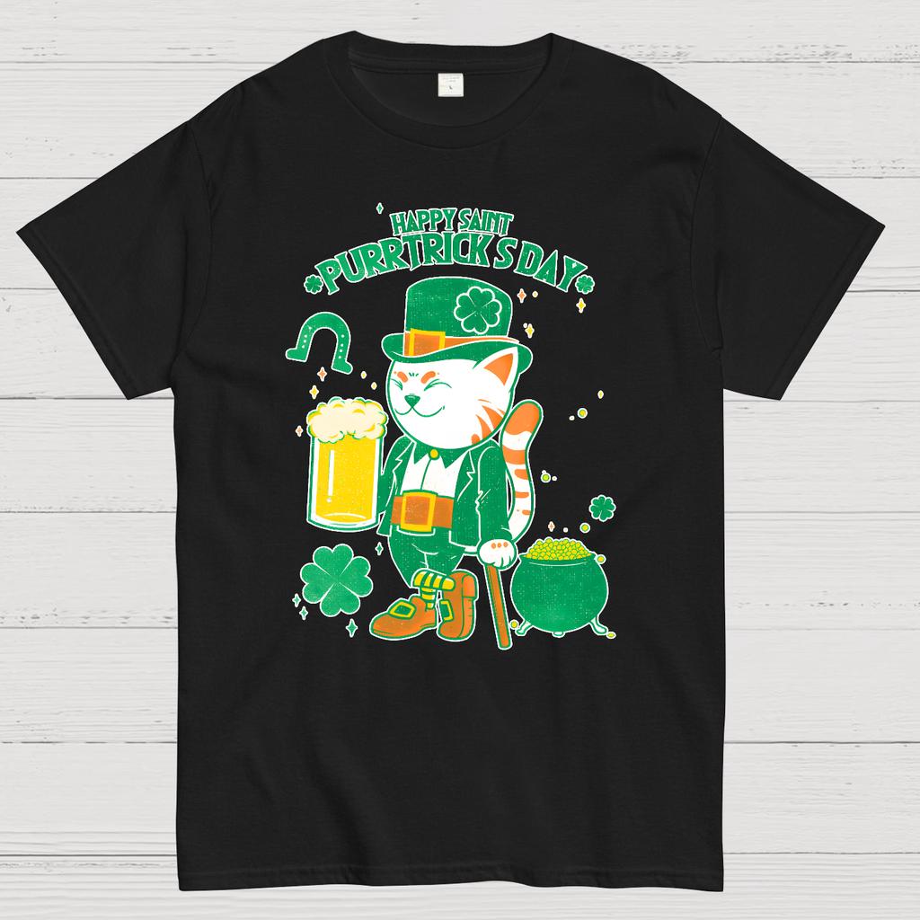 Cat St. Patrick's Day Cotton Summer Casual Cool Loose T-Shirt