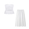 Kaslead New Arrival Women's Clothing Fashion Style Straight Collar off-the-Shoulder Tube Top Tops Skirt 4764018 4764400