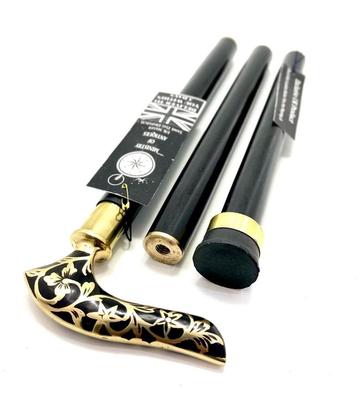 Элегантная изогнутая ручка, античный дизайн, латунь, стильная складная трость из твердой древесины, изогнутая ручка в виде цветка, дизайнерская деревянная трость ВСЕХ РАЗМЕРОВ