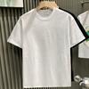 Men T-shirt Rhinestone Decor Round Loose Pure Sleeves Color Short Neck Pullover Casual Mid Length Daily Wear Sport