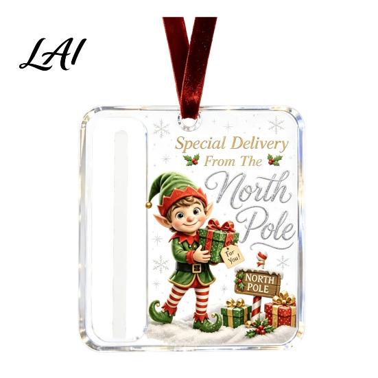 Festive Hanging Cash Holder Personalized Christmas Ornament Custom Acrylic Money Clip for Holiday Gift Display Tree Decorations Unique Keepsake