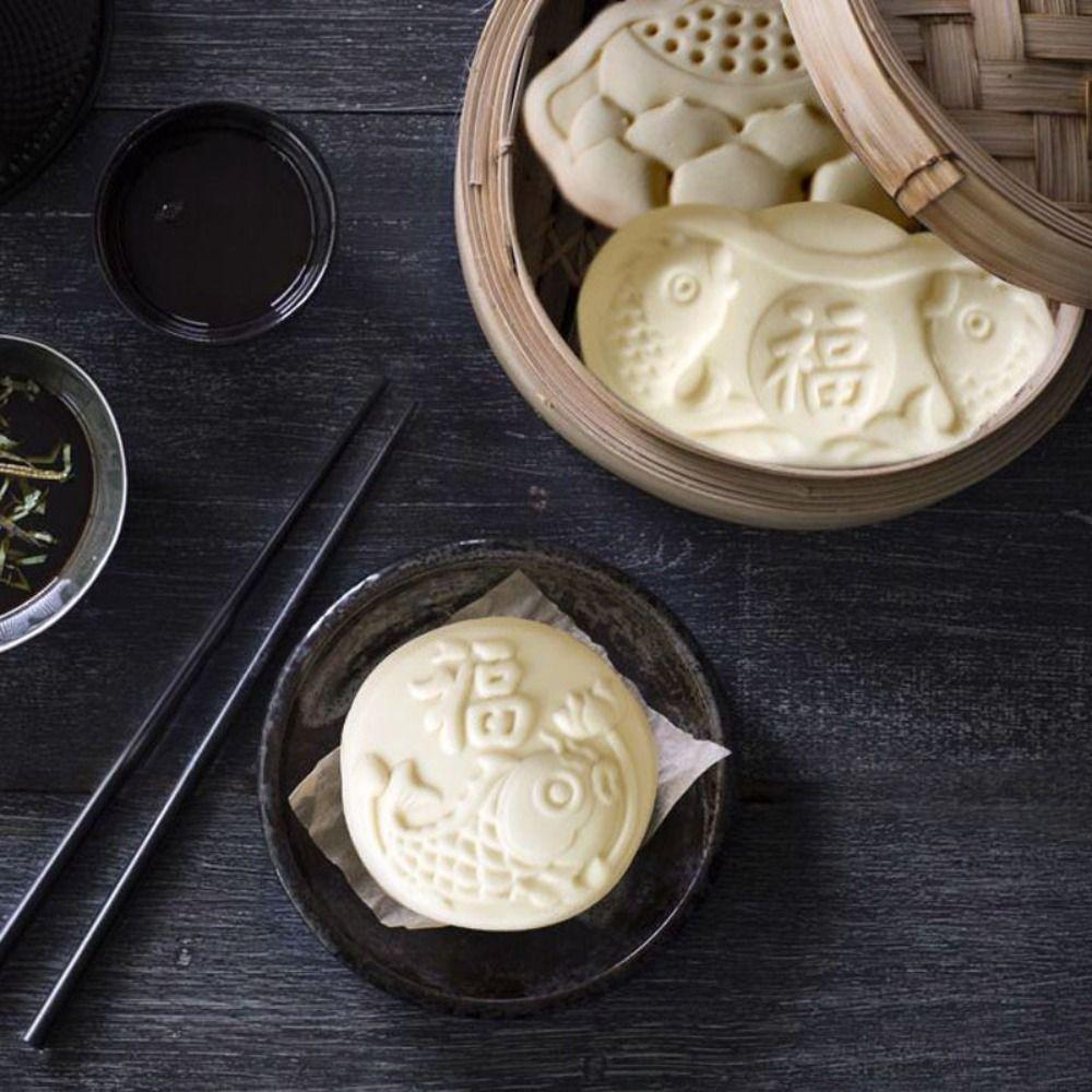 Manual Wood Baozi Mold 3D Mooncake Molds Mung Bean Cake Mold Steamed Bread Mold  Mid-autumn