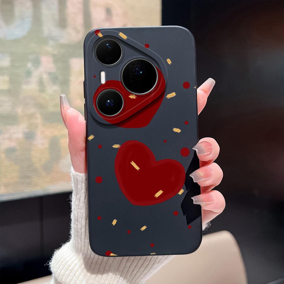 Чехол для Huawei Pura 80 Pro Plus Ultra Мультяшное Сердце Мягкий Силикон Ударопрочный Бампер Чехол для HuaweiPura80ProPlus 80Ultra Funda