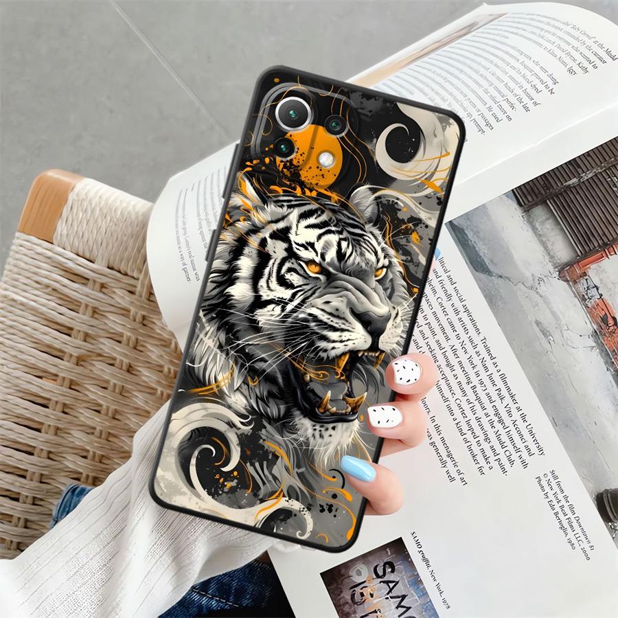 Крутая серебристая тигровая funda чехол для телефона для Xiaomi Mi 11T 12T Pro 12 10T 13 Lite 14 12X 11